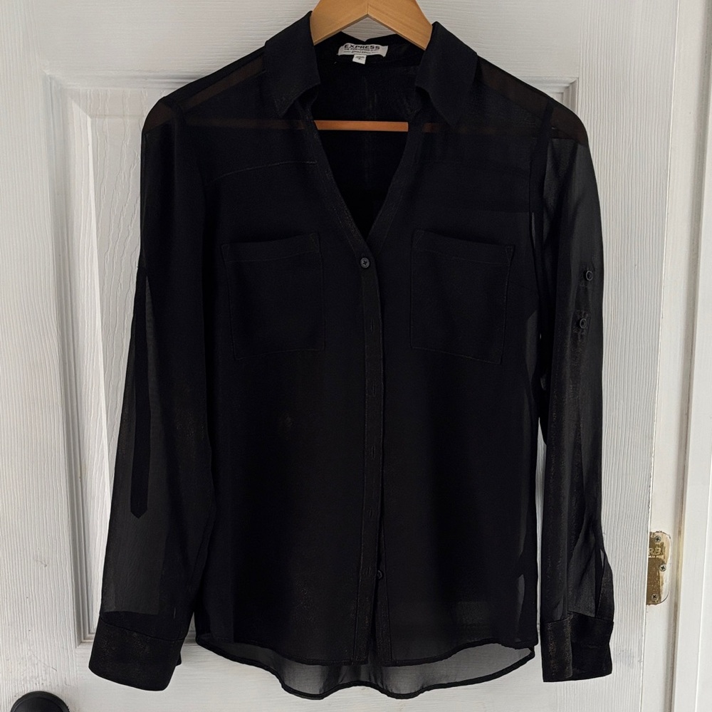 Express Black Sheer Blouse